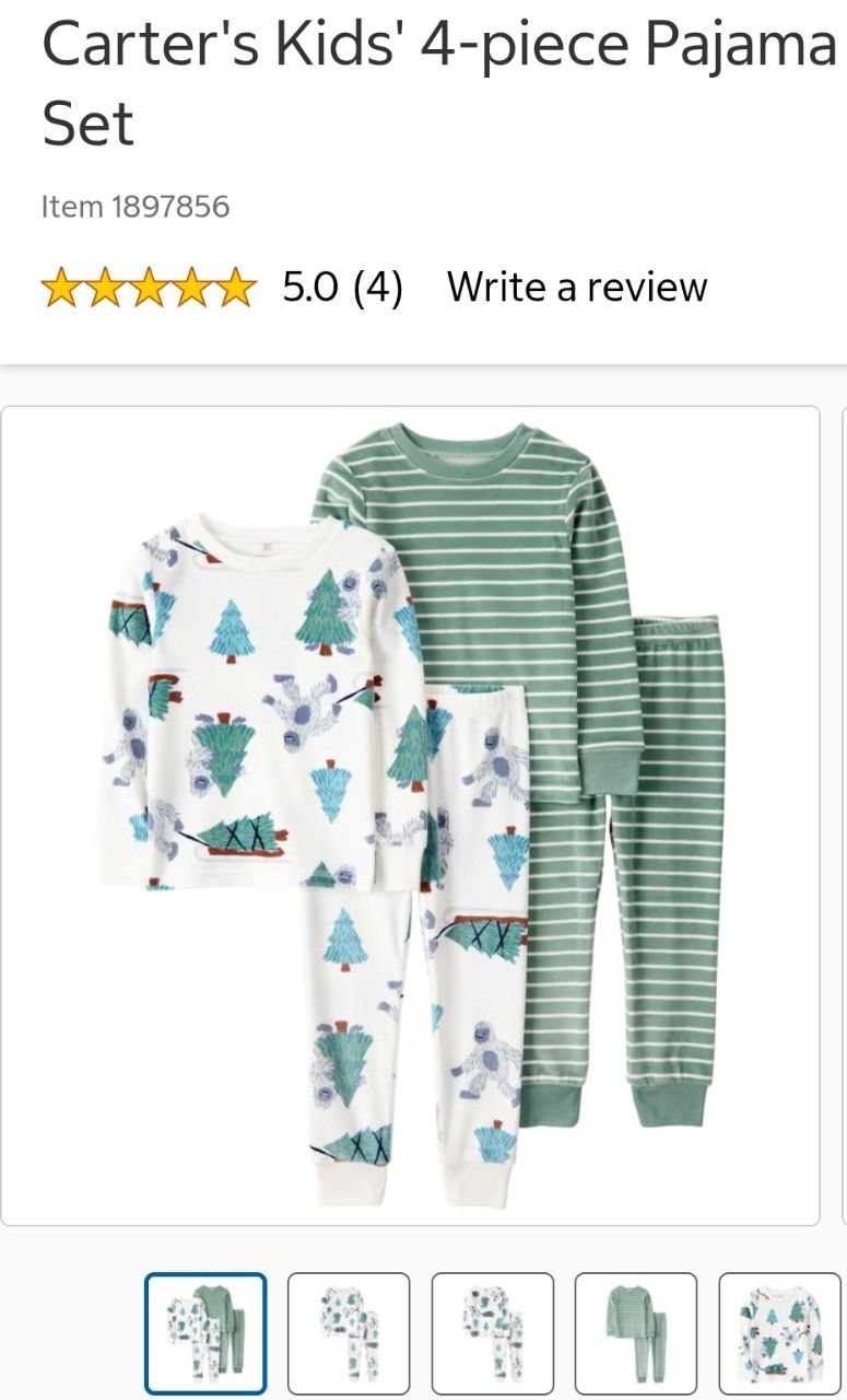 Carter's Kids' 4-piece Pajama Set