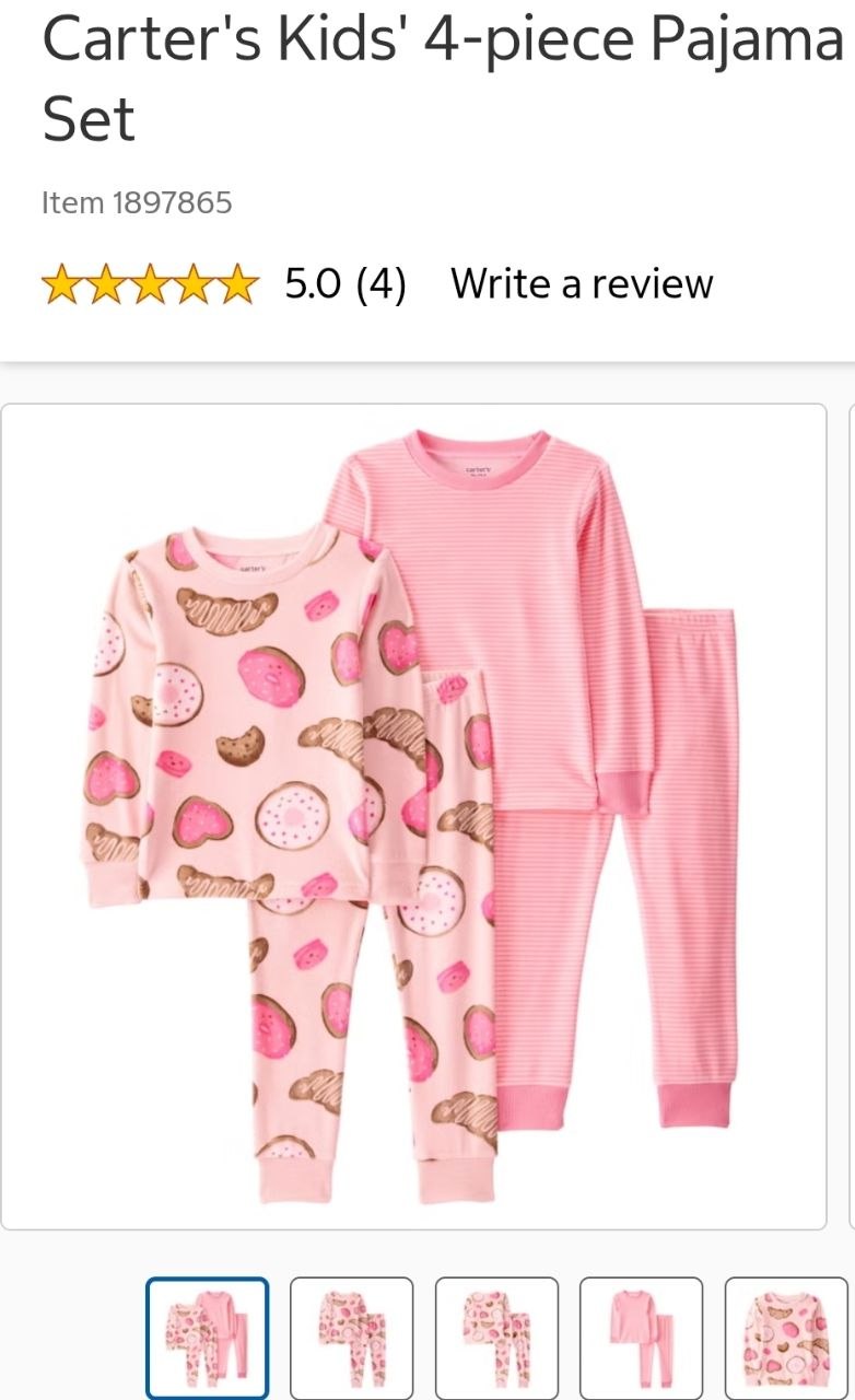 Carter's Kids' 4-piece Pajama Set