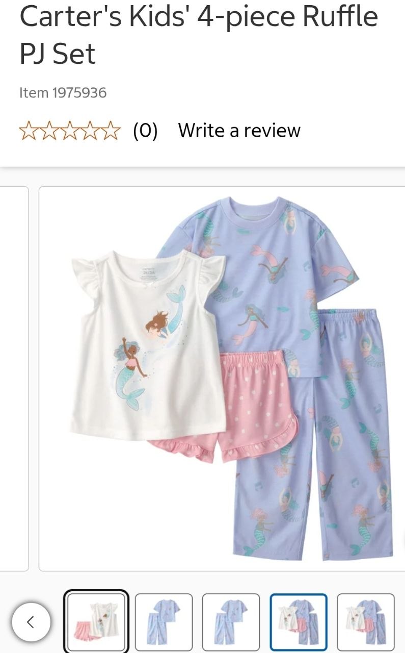 Carter's Kids' 4-piece Ruffle PJ Set