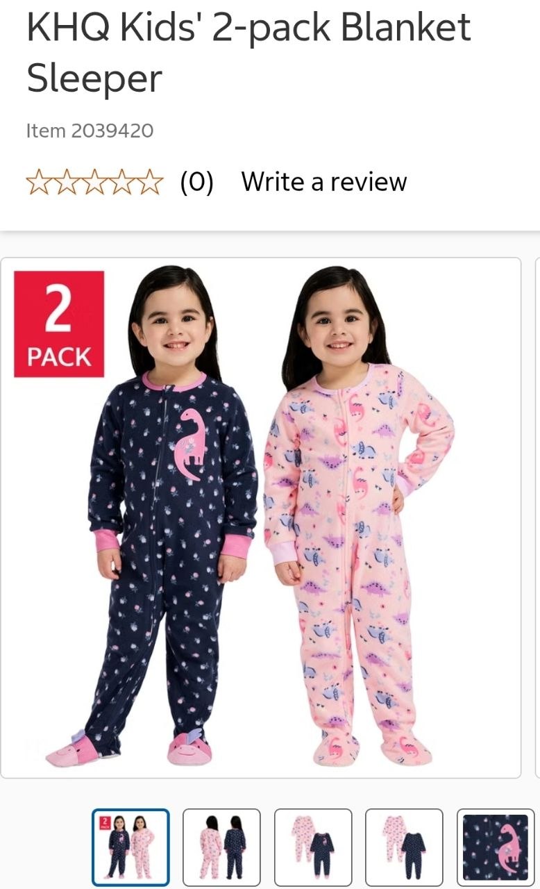 KHQ Kids' 2-pack Blanket Sleeper