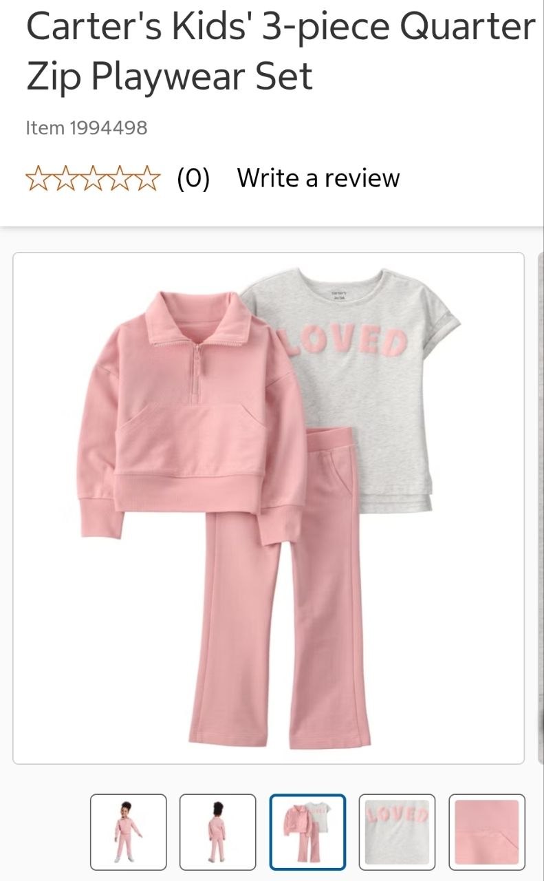 Carter's Kids' 3-piece Quarter Zip Playwear Set
