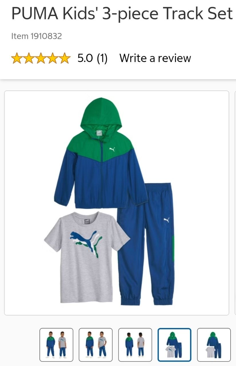 PUMA Kids' 3-piece Track Set