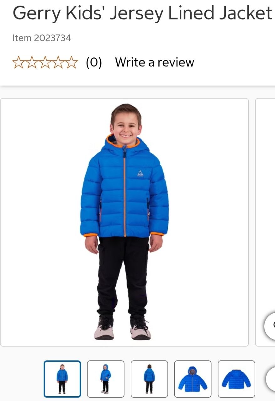 Promo 23/10 Gerry Kids' Jersey Lined Jacket
