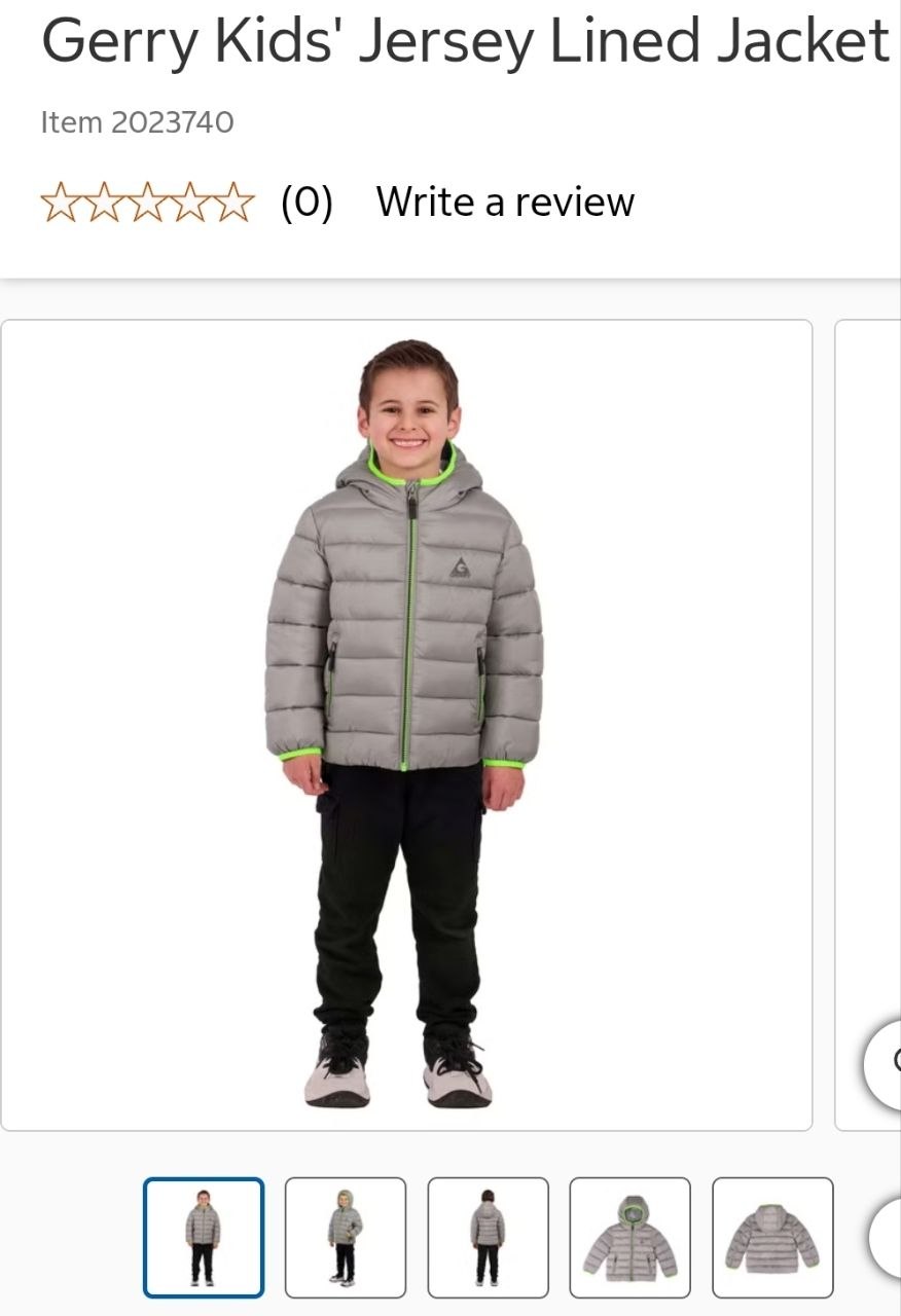 Promo 23/10 Gerry Kids' Jersey Lined Jacket