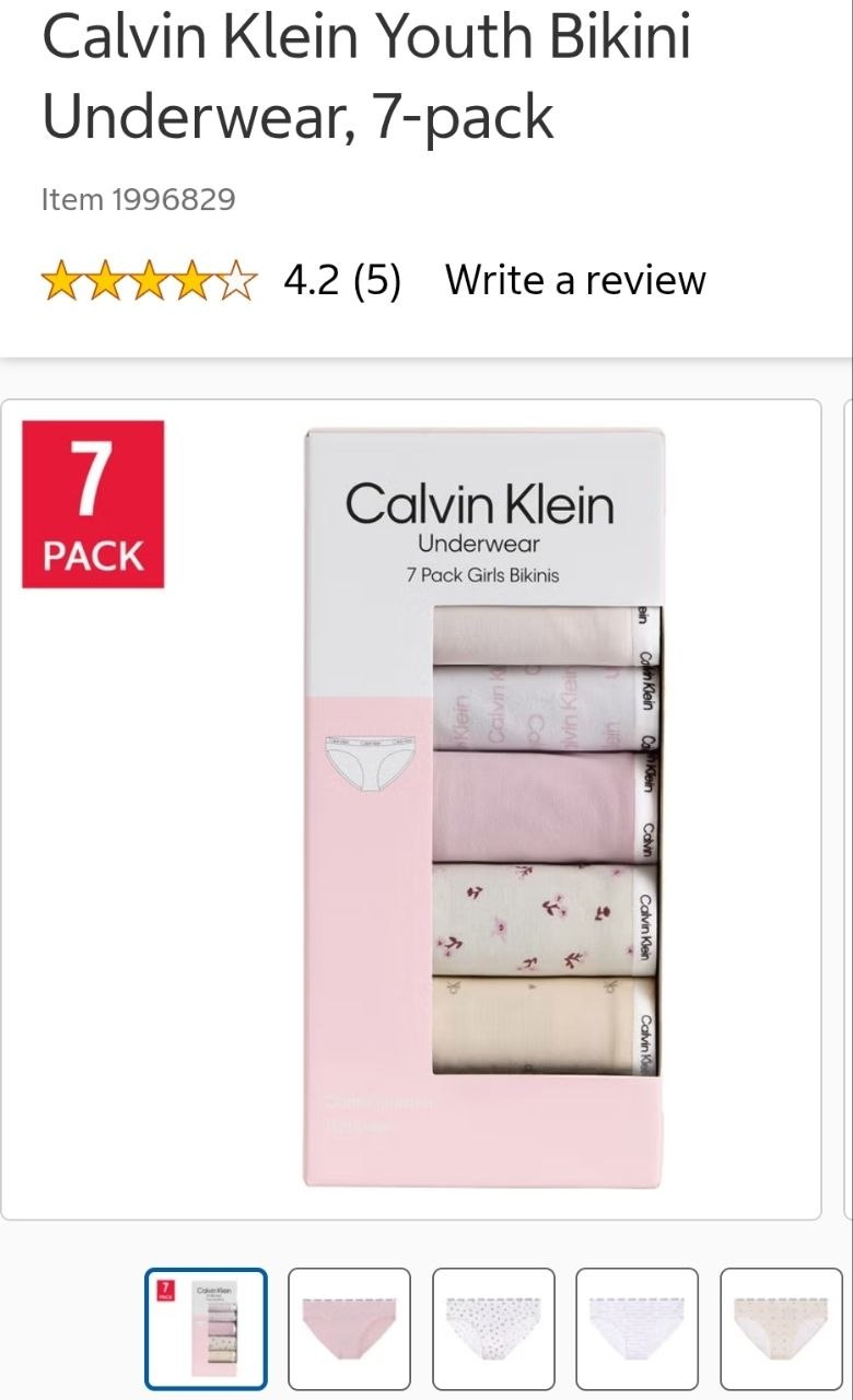 Calvin Klein Youth Bikini Underwear, 7-pack