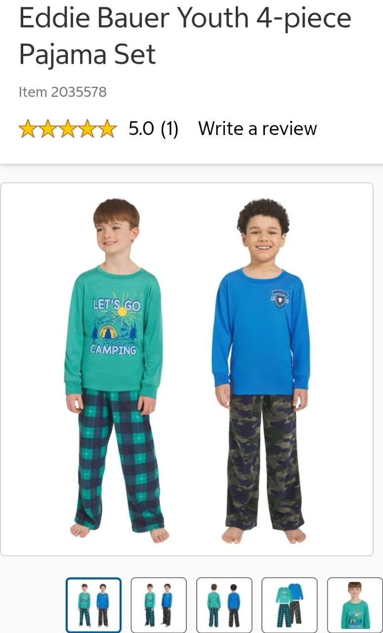 Eddie Bauer Youth 4-piece Pajama Set