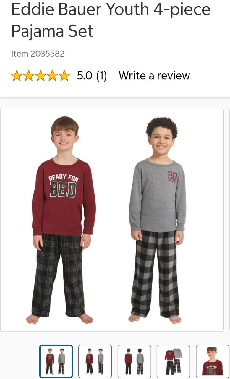 Eddie Bauer Youth 4-piece Pajama Set
