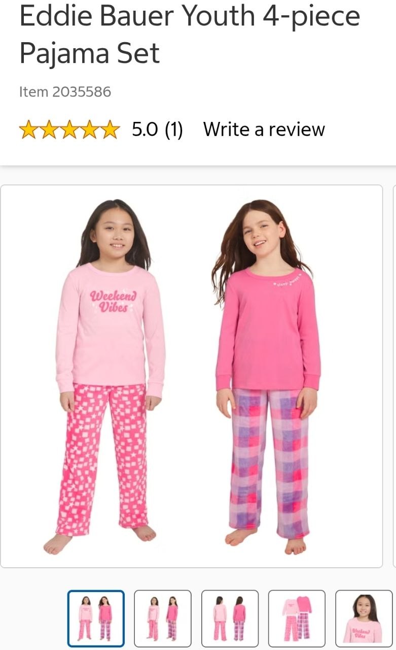 Eddie Bauer Youth 4-piece Pajama Set