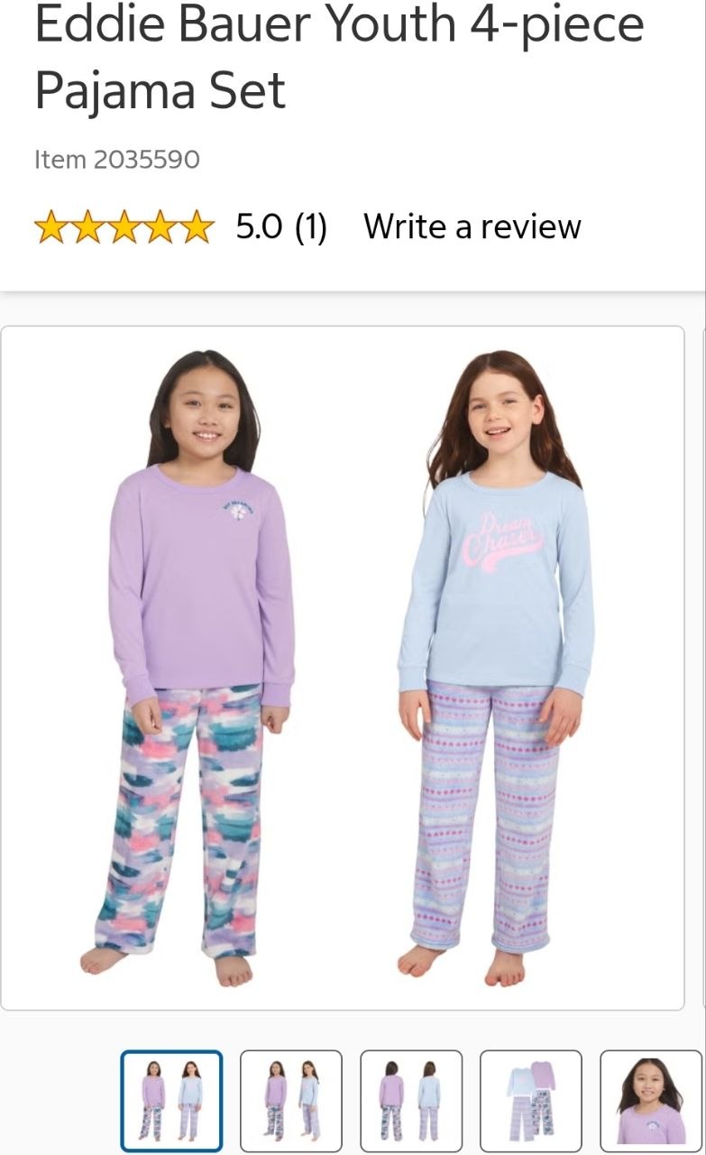 Eddie Bauer Youth 4-piece Pajama Set