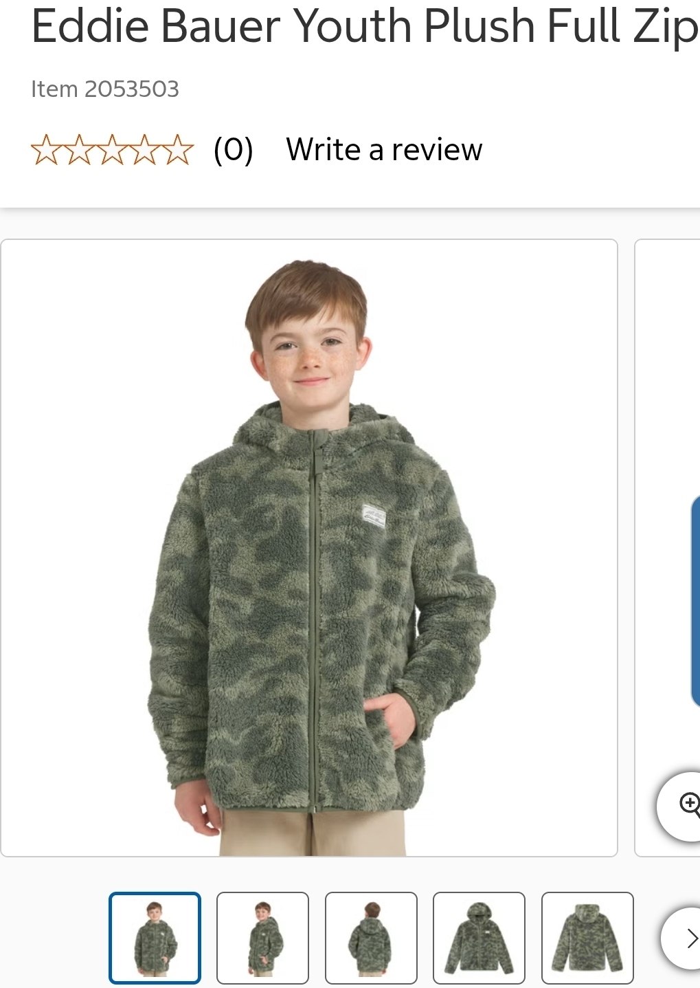 Eddie Bauer Youth Plush Full Zip