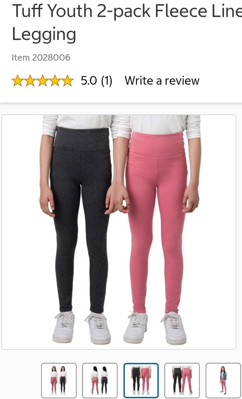 Tuff Youth 2-pack Fleece Lined Legging
