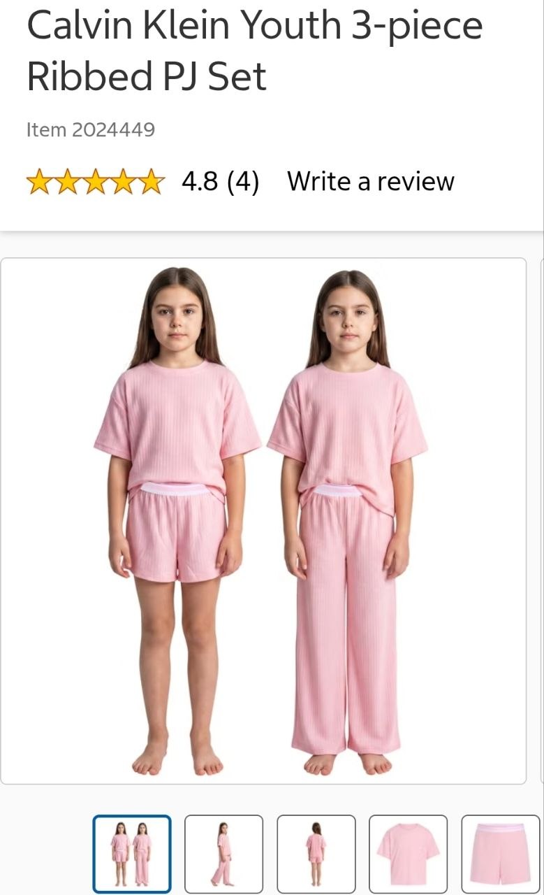 Calvin Klein Youth 3-piece Ribbed PJ Set