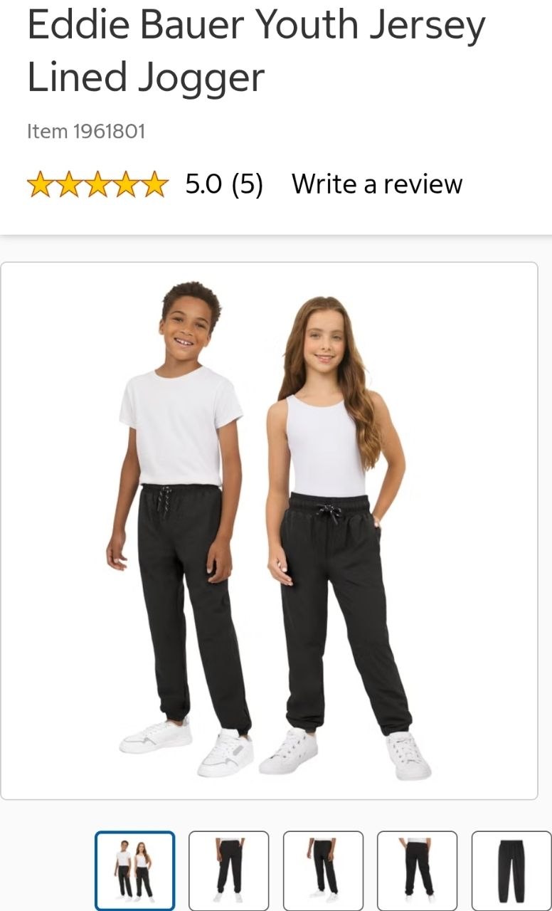 Eddie Bauer Youth Jersey Lined Jogger