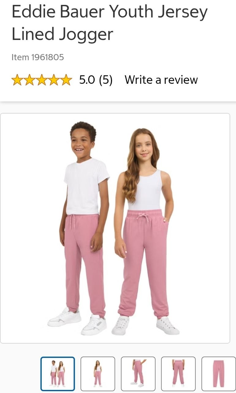 Eddie Bauer Youth Jersey Lined Jogger