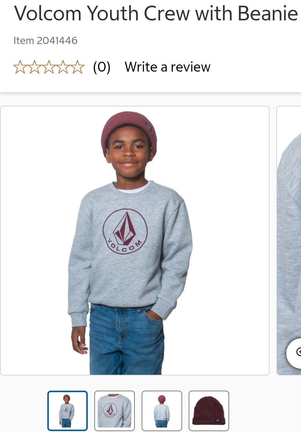 Volcom Youth Crew with Beanie