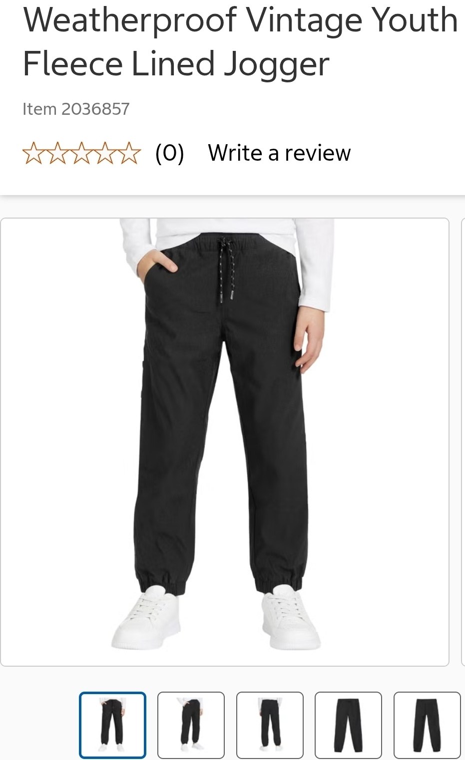 Weatherproof Vintage Youth Fleece Lined Jogger