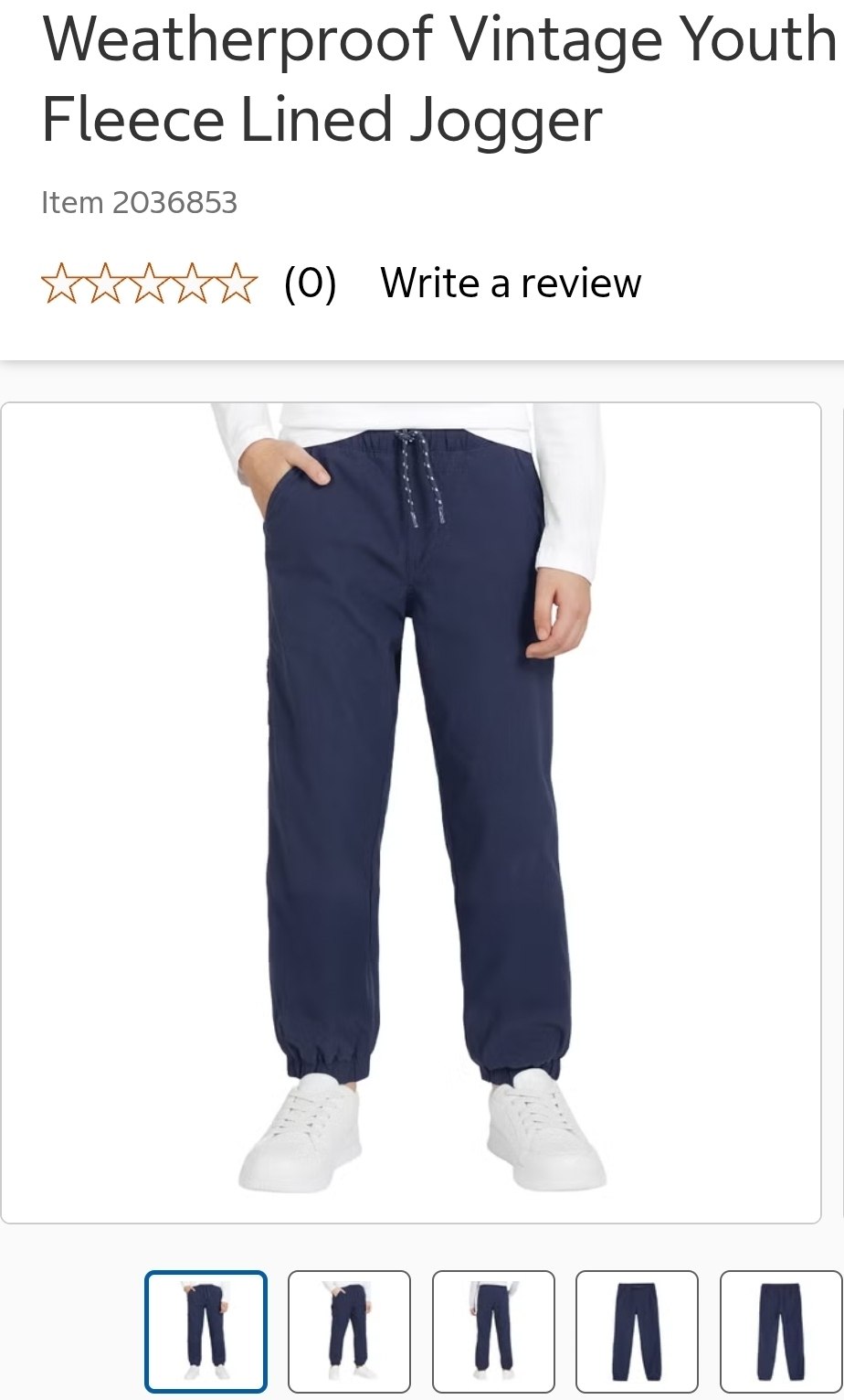 Weatherproof Vintage Youth Fleece Lined Jogger