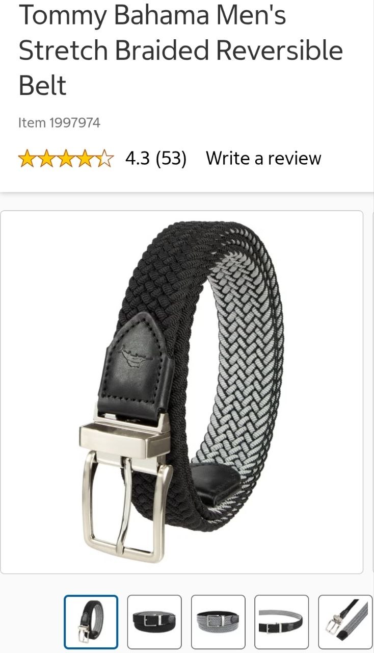Tommy Bahama Men's Stretch Braided Reversible Belt