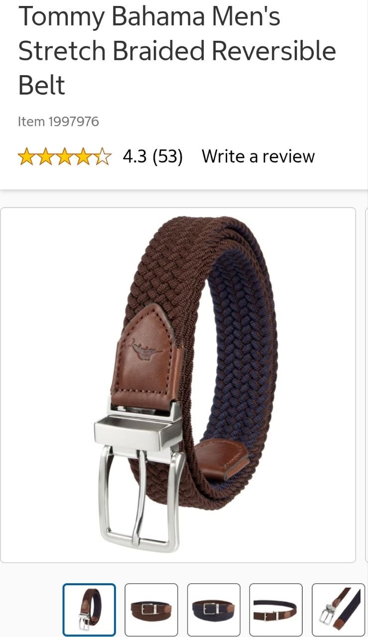 Tommy Bahama Men's Stretch Braided Reversible Belt