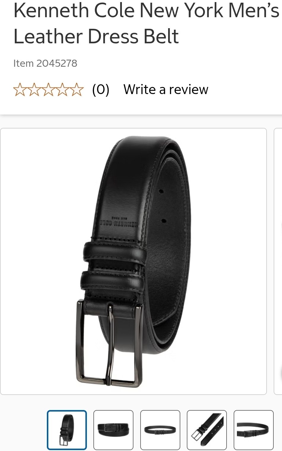 Kenneth Cole New York Men’s Leather Dress Belt