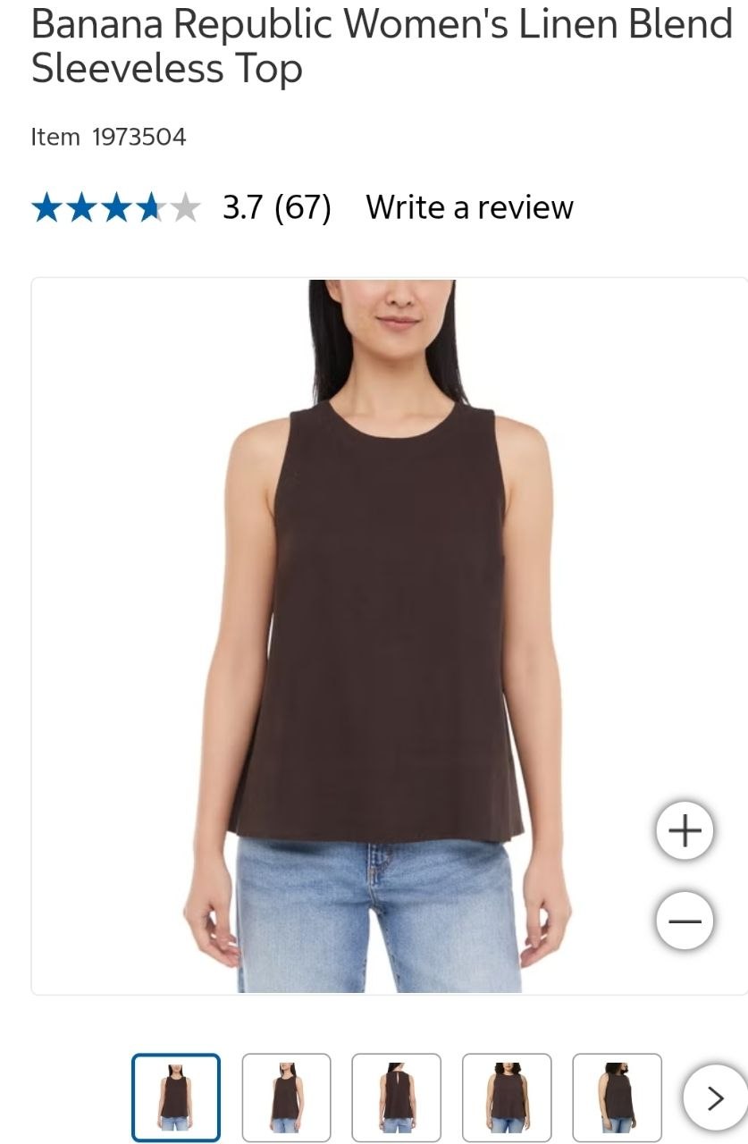 Banana Republic Women's Linen Blend Sleeveless Top
