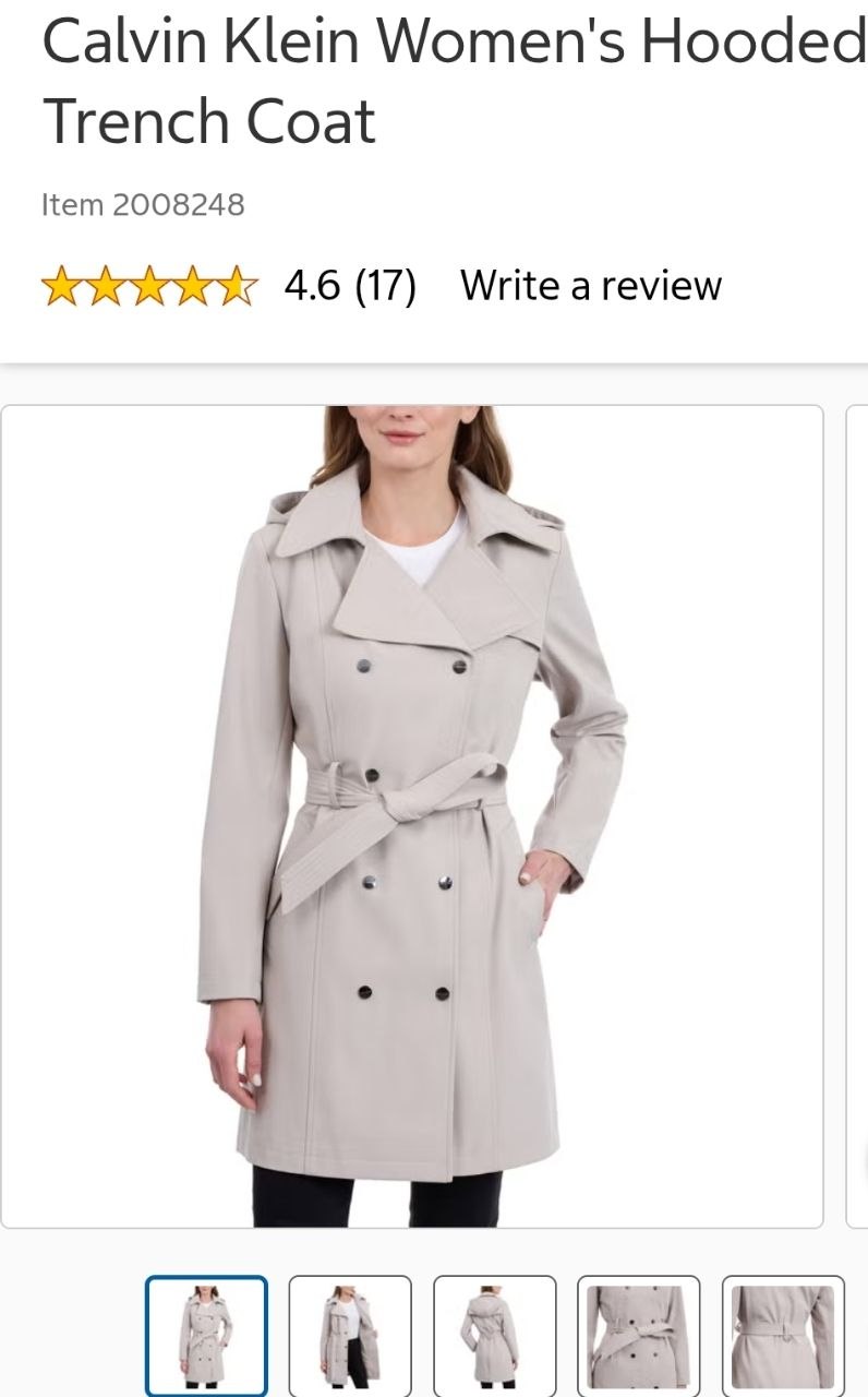 Calvin Klein Women's Hooded Trench Coat