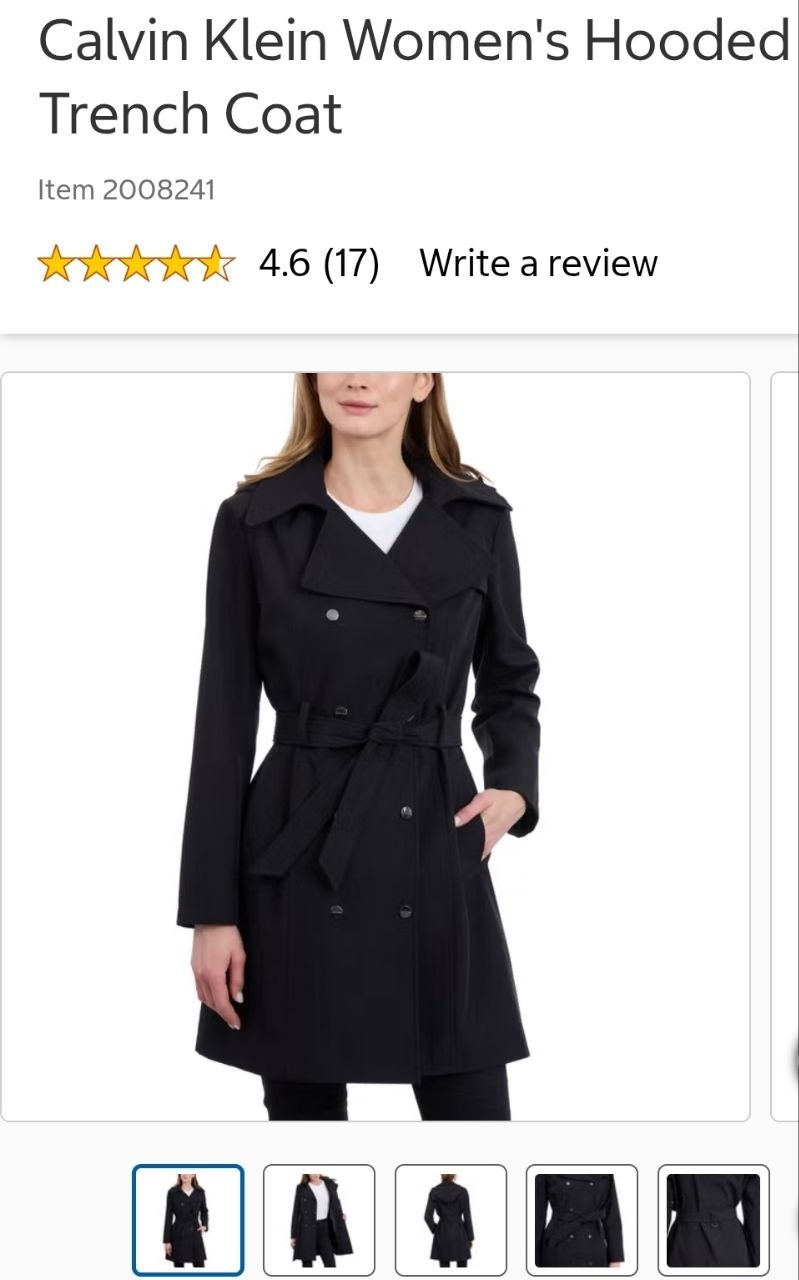 Calvin Klein Women's Hooded Trench Coat