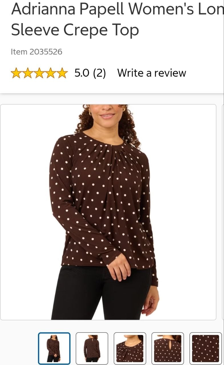 Adrianna Papell Women's Long Sleeve Crepe Top