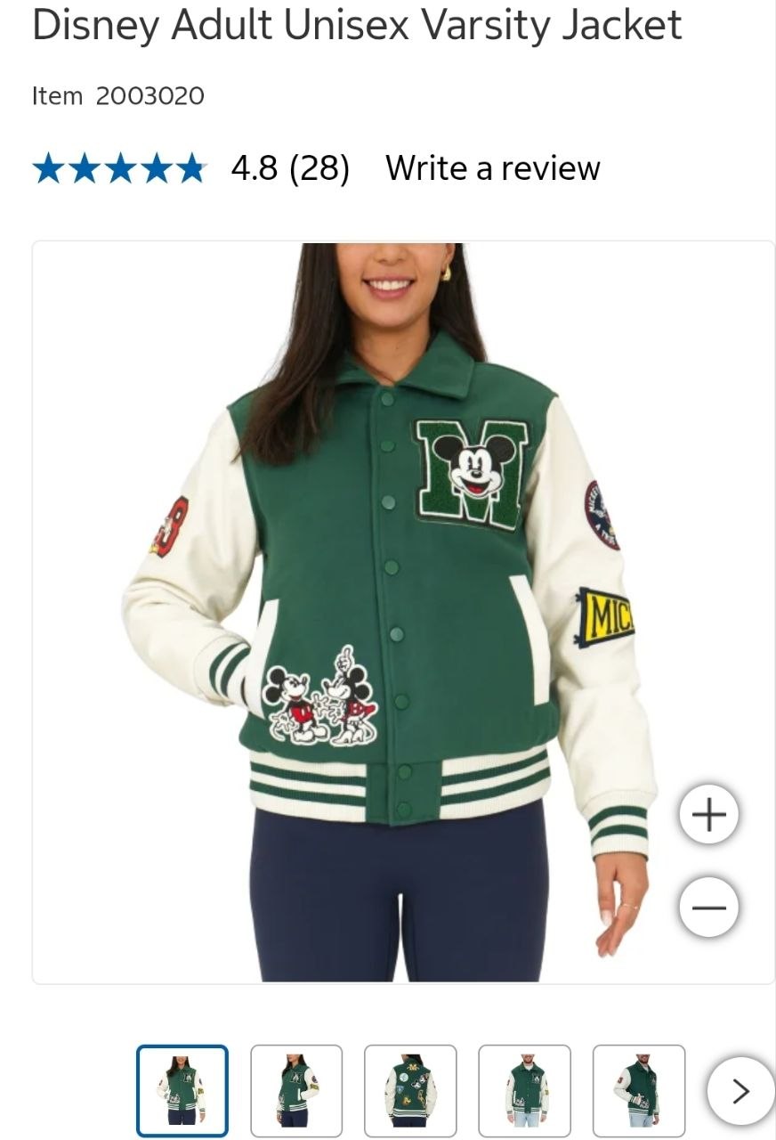 Disney Adult Unisex Varsity Jacket