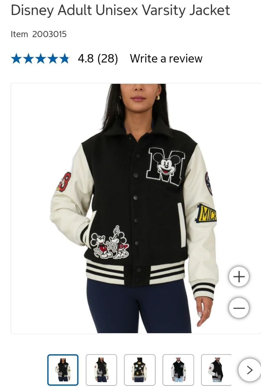 Disney Adult Unisex Varsity Jacket