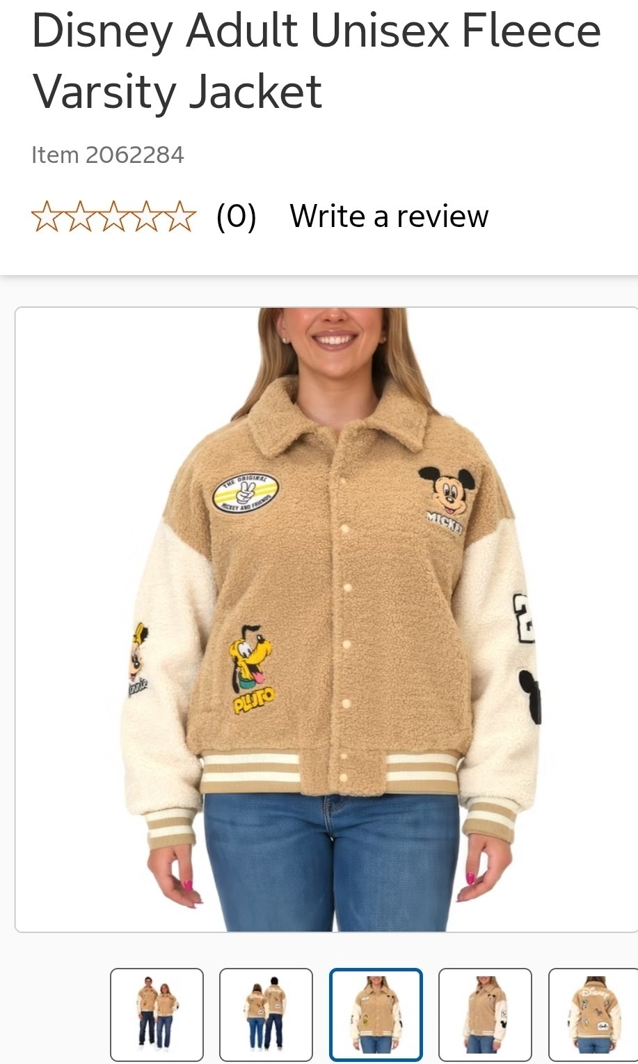 Disney Adult Unisex Fleece Varsity Jacket