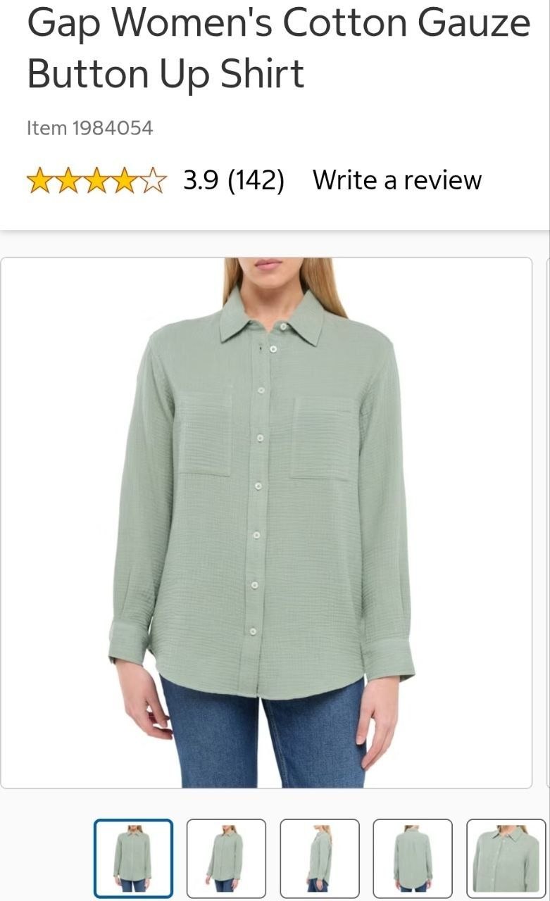 Gap Women's Cotton Gauze Button Up Shirt