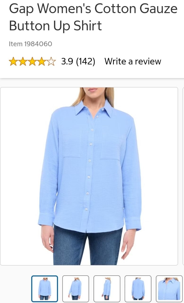Gap Women's Cotton Gauze Button Up Shirt
