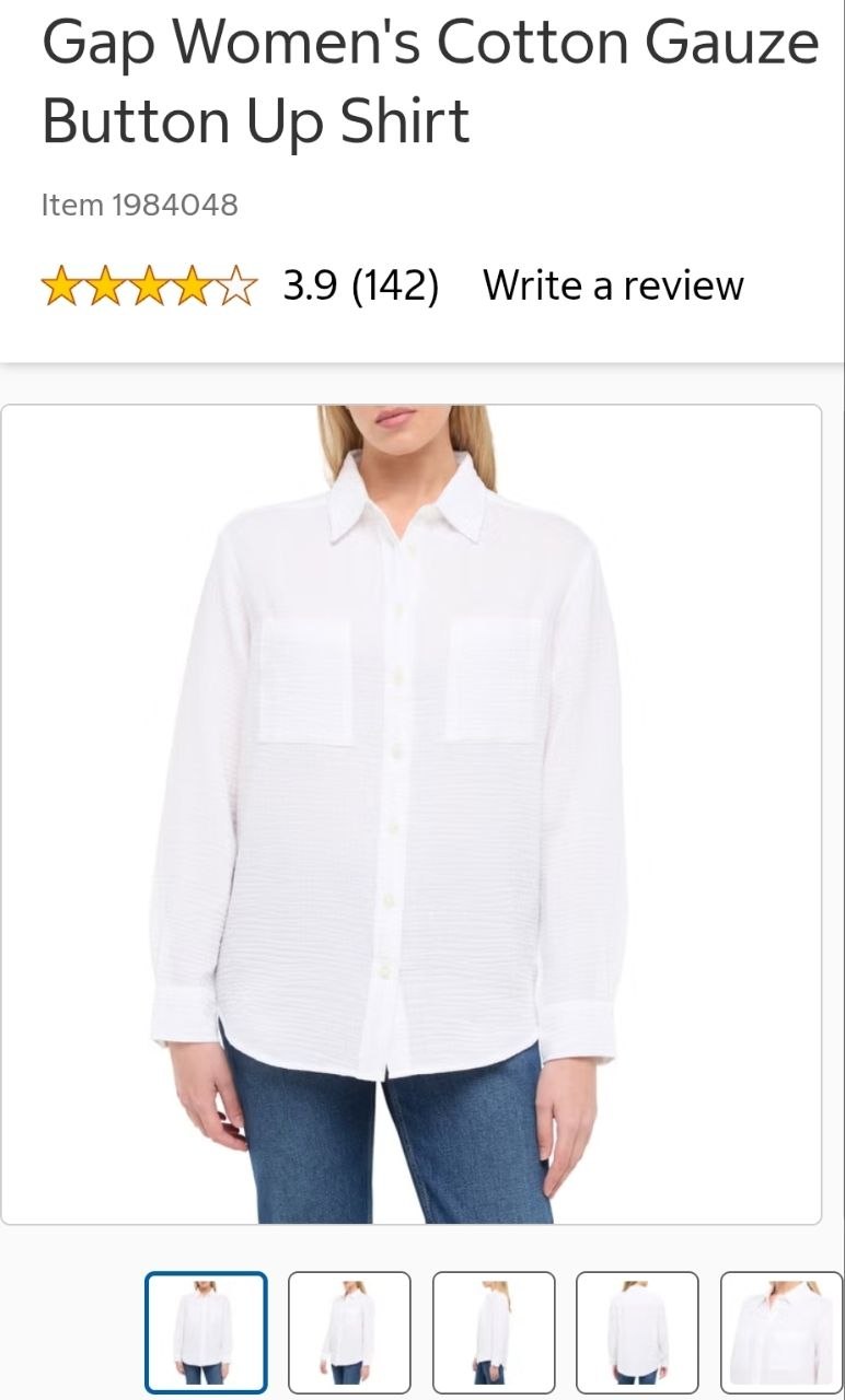 Gap Women's Cotton Gauze Button Up Shirt