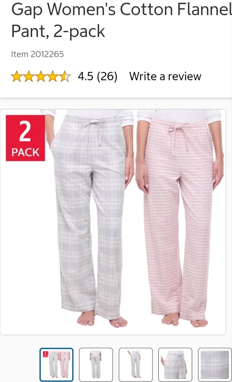 Gap Women's Cotton Flannel PJ Pant, 2-pack