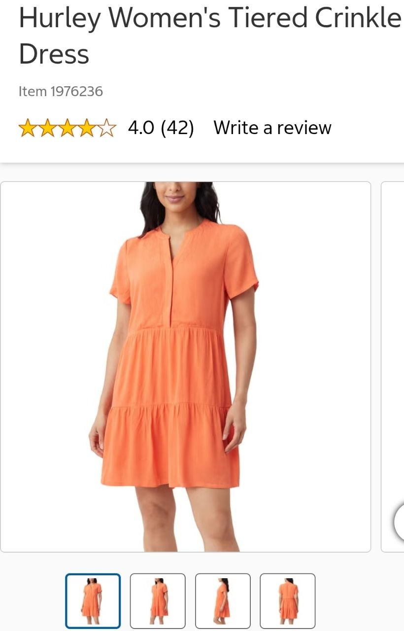 Hurley Women's Tiered Crinkle Dress