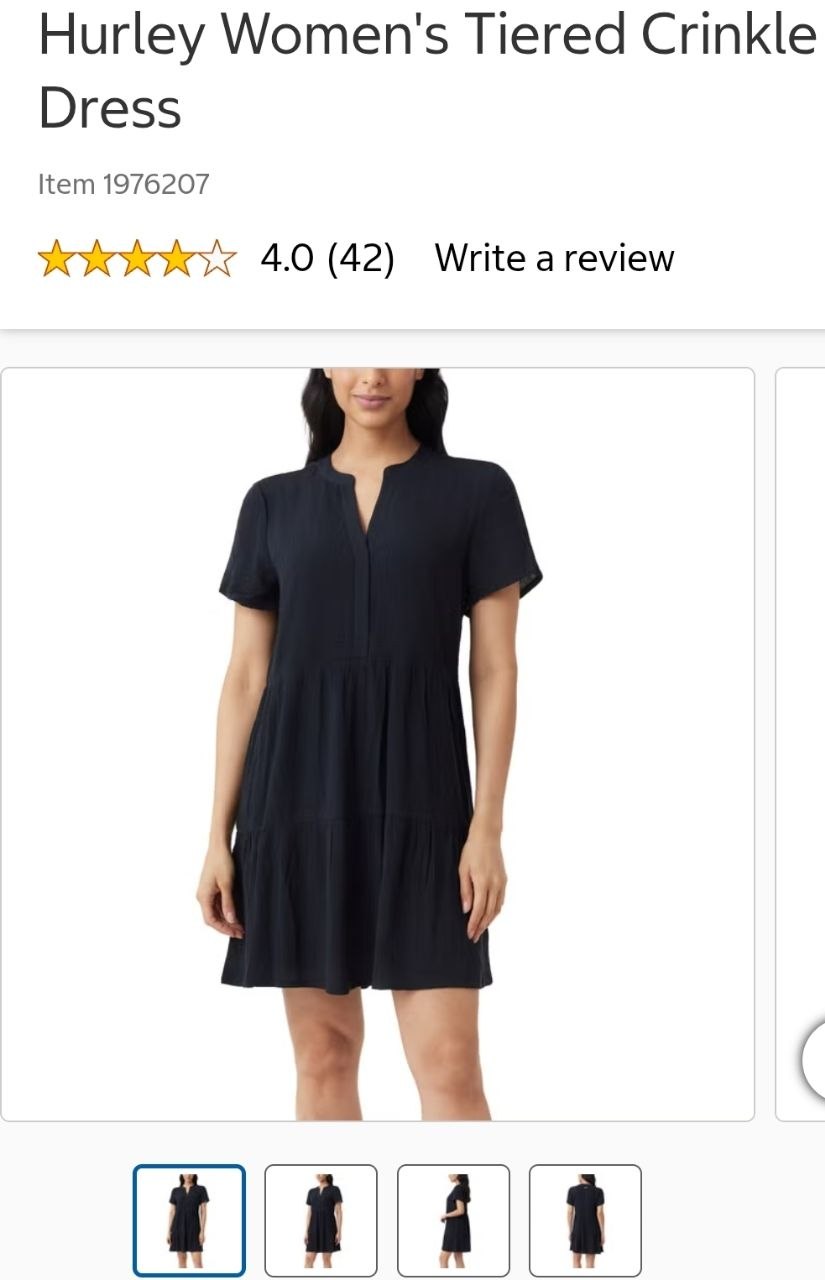 Hurley Women's Tiered Crinkle Dress