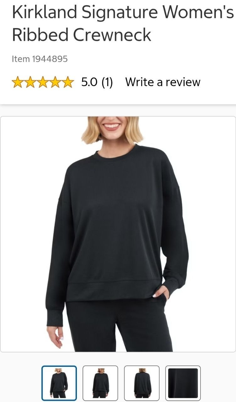 Kirkland Signature Women's Ribbed Crewneck