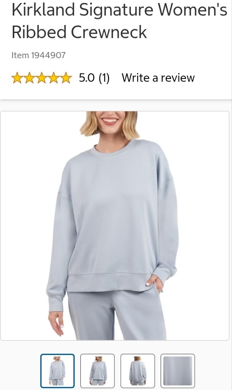 Kirkland Signature Women's Ribbed Crewneck