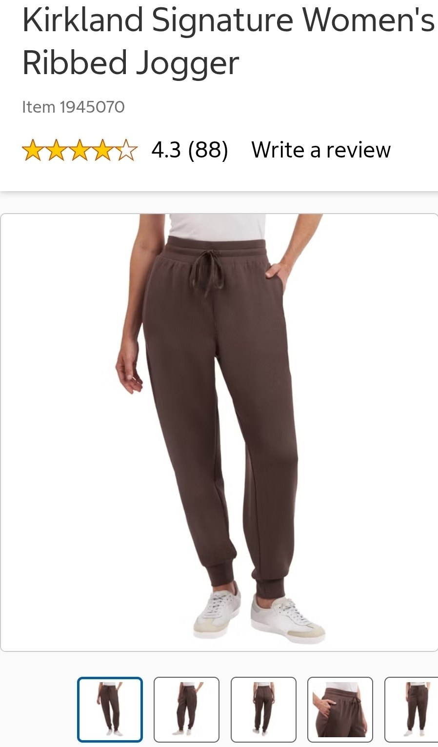 Kirkland Signature Women's Ribbed Jogger