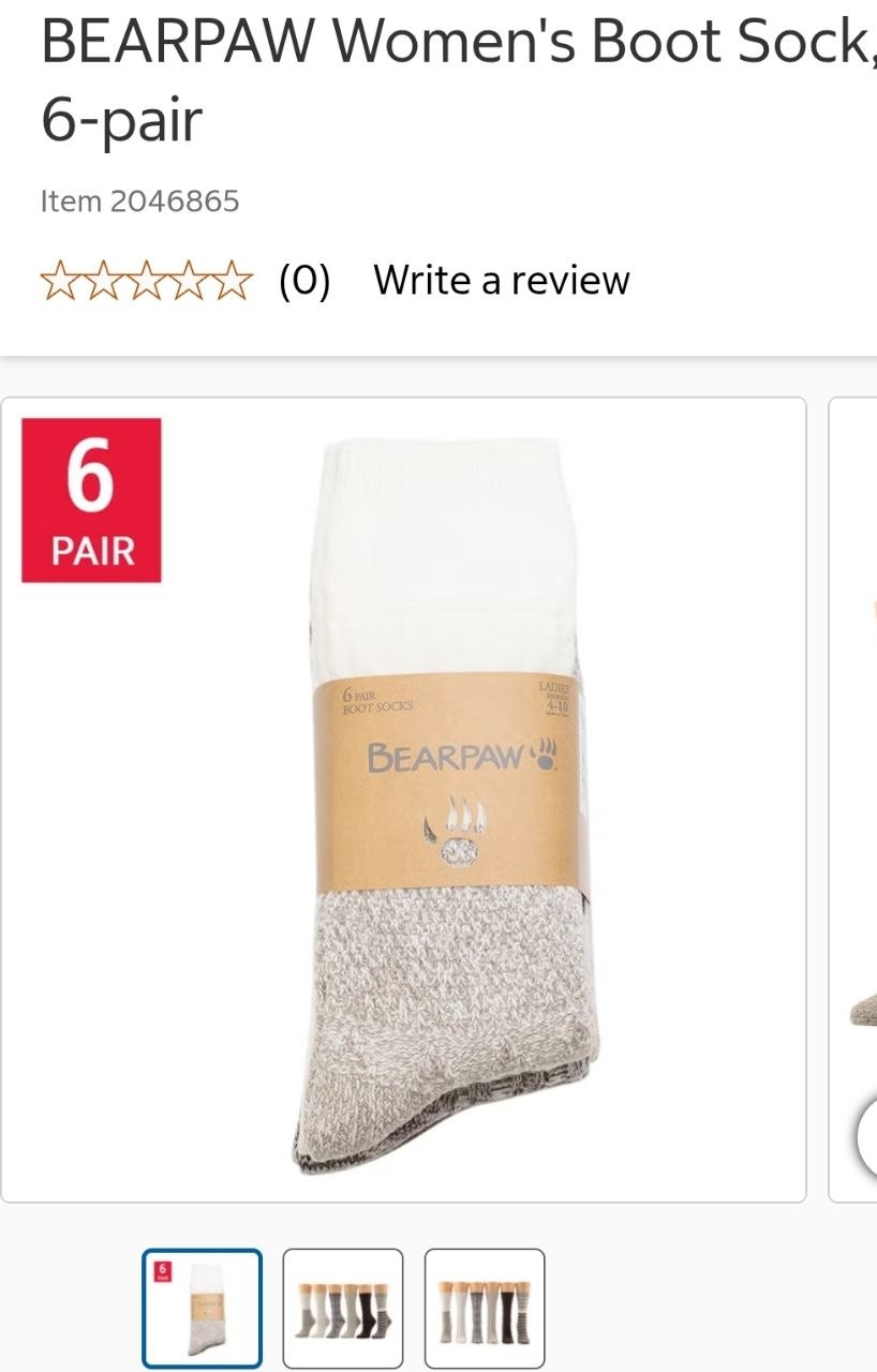 BEARPAW Women's Boot Sock, 6-pair