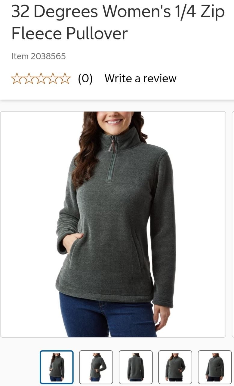32 Degrees Women's 1/4 Zip Fleece Pullover