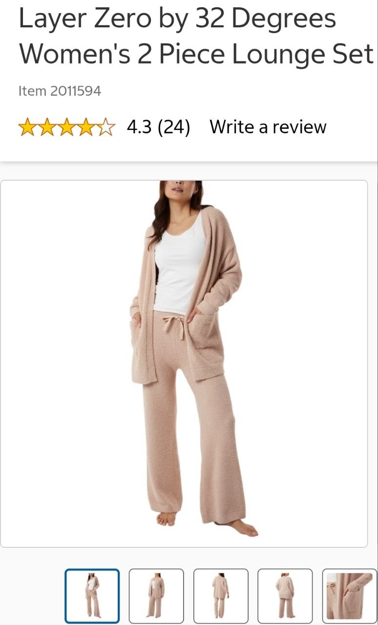 Layer Zero by 32 Degrees Women's 2 Piece Lounge Set