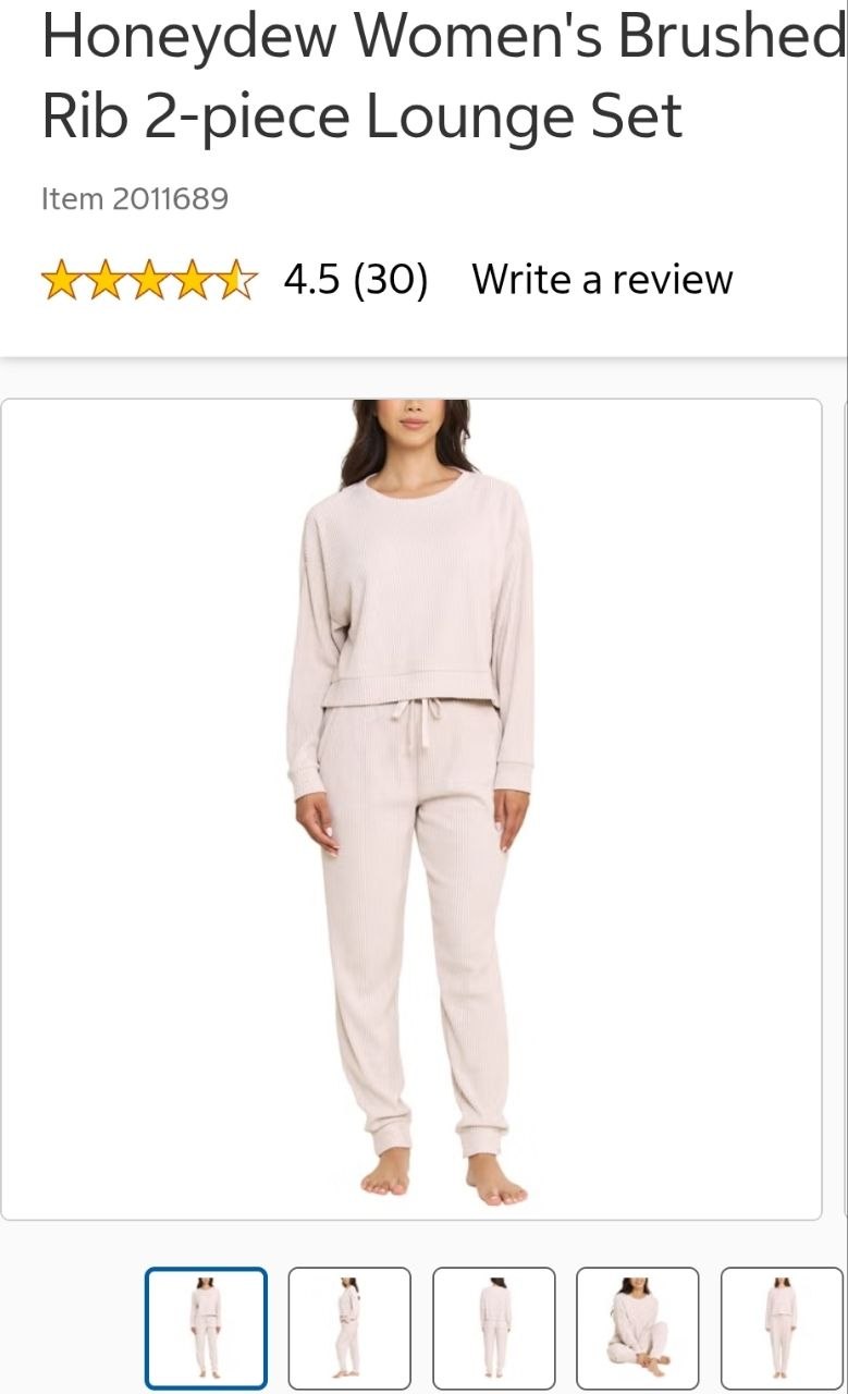 Promo 25/10 Honeydew Women's Brushed Rib 2-piece Lounge Set