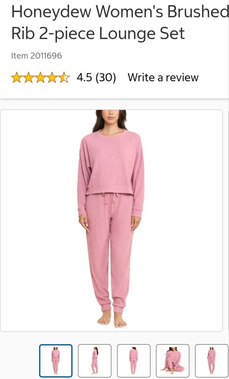Promo 25/10 Honeydew Women's Brushed Rib 2-piece Lounge Set