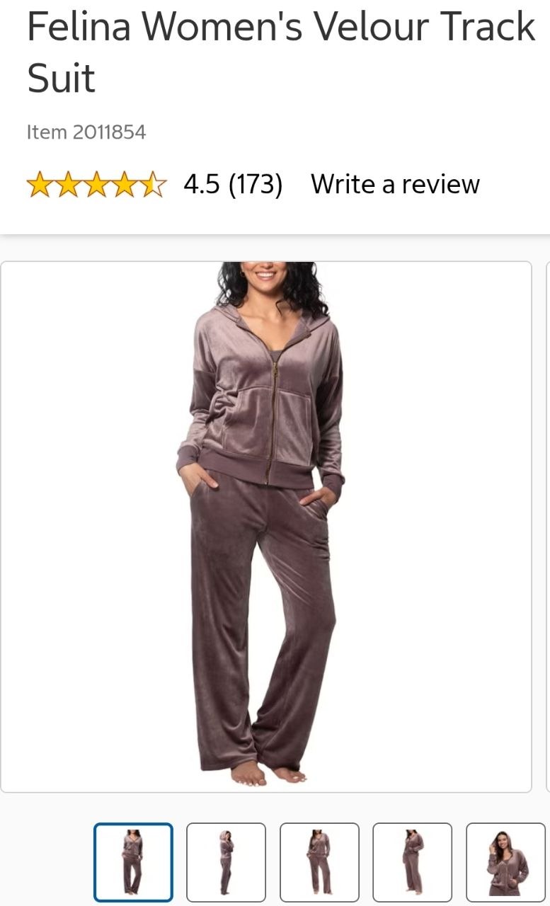 Felina Women's Velour Track Suit