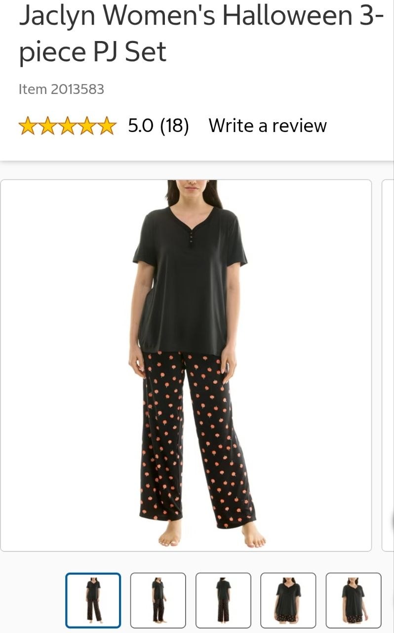 Jaclyn Women's Halloween 3-piece PJ Set