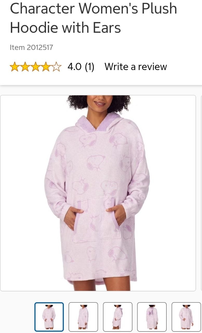 Character Women's Plush Hoodie with Ears