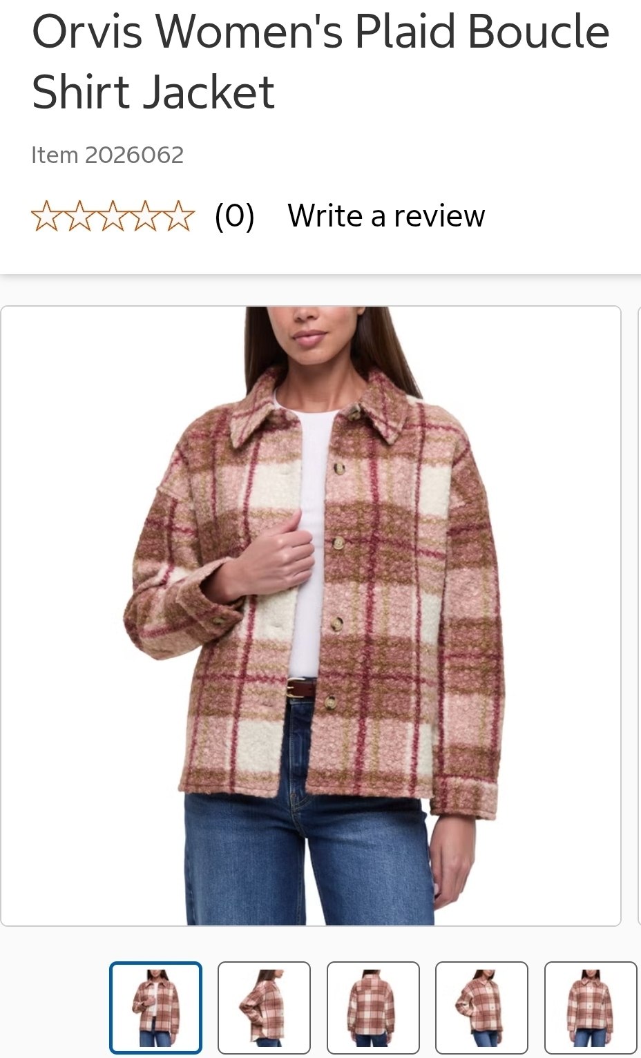 Orvis Women's Plaid Boucle Shirt Jacket