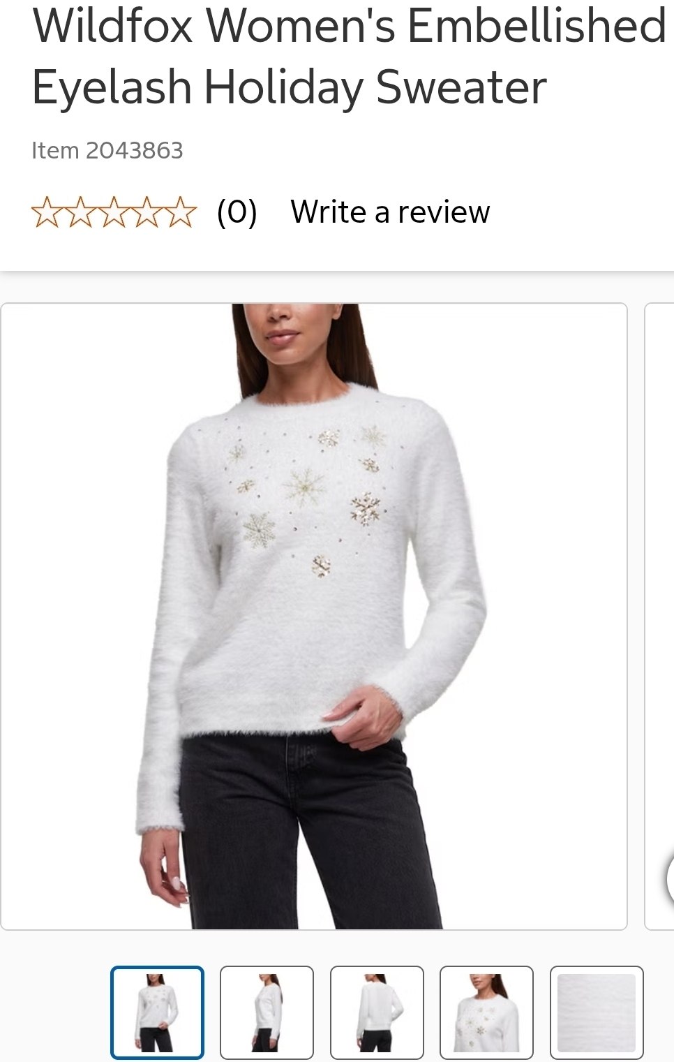 Wildfox Women's Embellished Eyelash Holiday Sweater